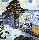 Edvard Munch Winter Kragero painting